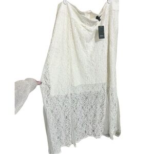 Torrid NWT Ivory White Lace Mesh Godet Boho Western Maxi Skirt Size 2 2X